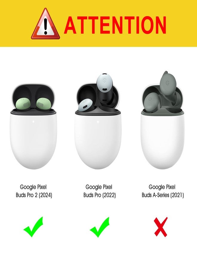 CaseBot Case Cover for Google Pixel Buds Pro 2 (2024) / Google Pixel Buds Pro (2022), Rugged Shield Protective Skin [Front LED Visible], Lime Green Glow in The Dark - Image 2